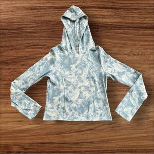 Victoria Secret Blue Tie Dye Hoodie Sweater shirt Size Large Women’s‎ Stretch